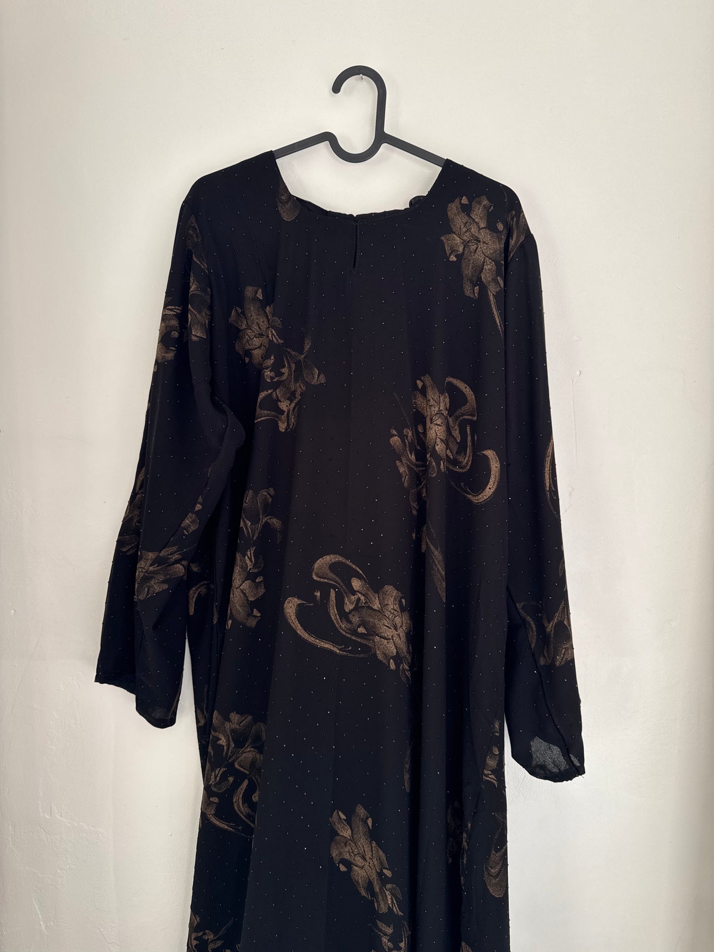 Sparkle Chiffon Abaya - 1- Curvy floral