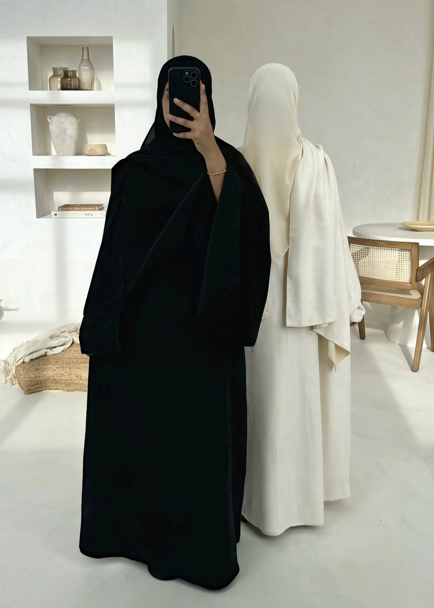 Suede Reem abaya - Onyx