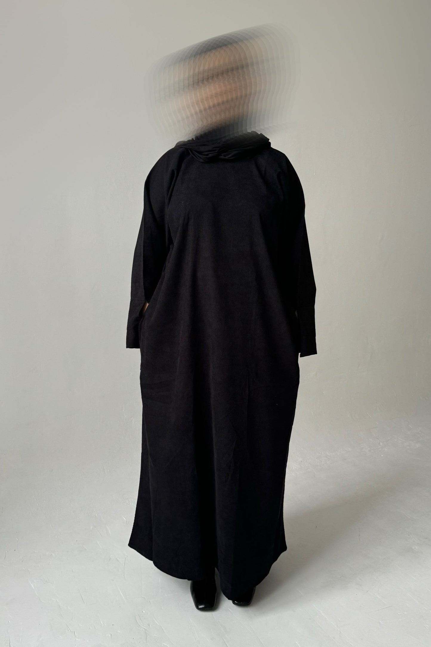 Essential Corduroy Abaya Set- Ink