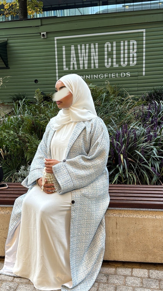 Tweed Abaya Coat - Snow