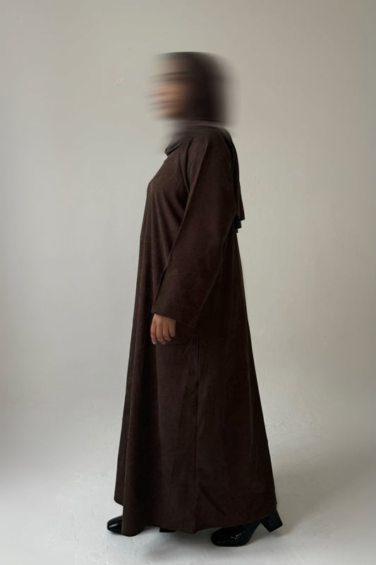 Essential Corduroy Abaya Set - Mocha