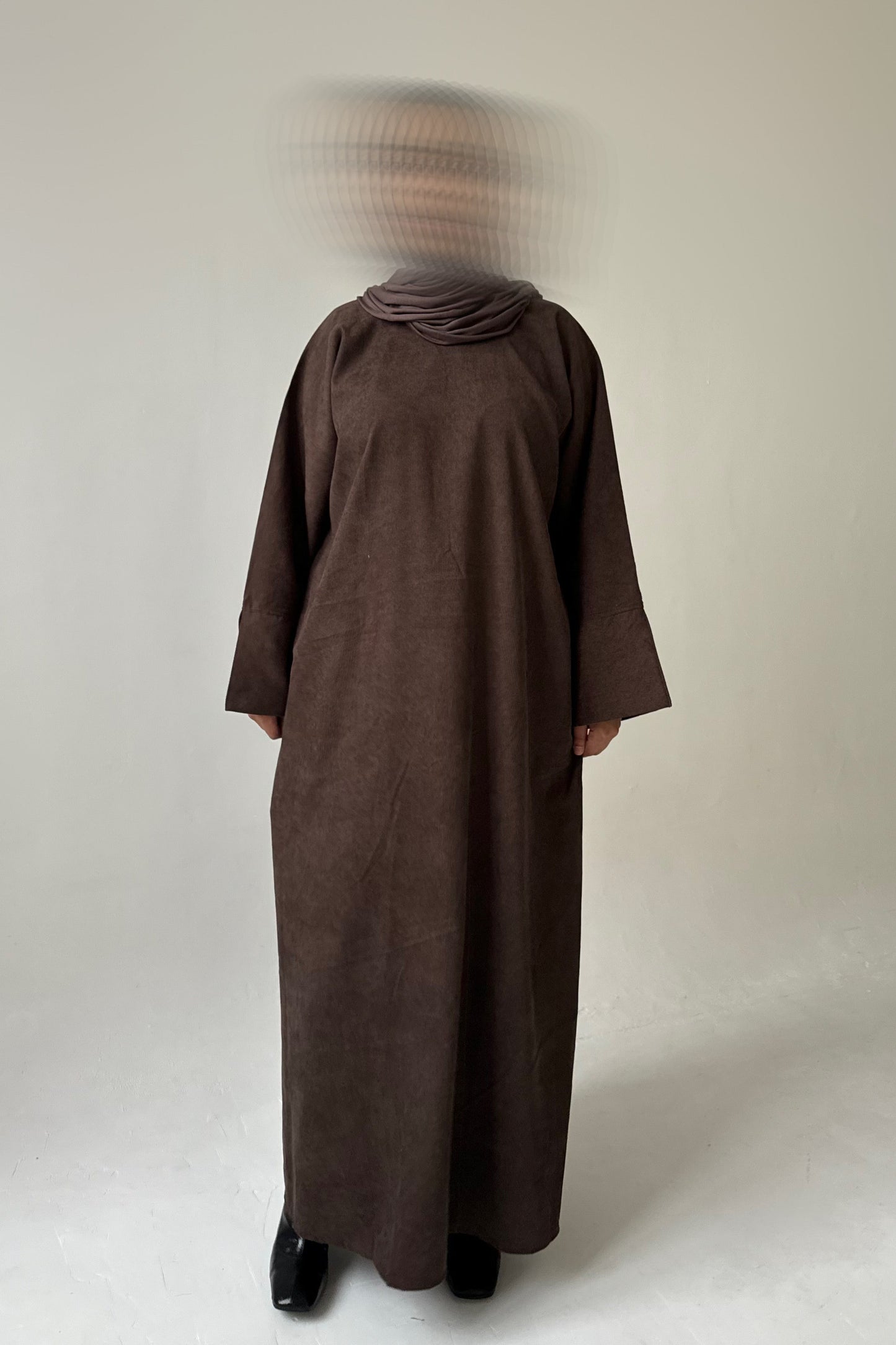 Essential Corduroy Abaya Set - Mocha