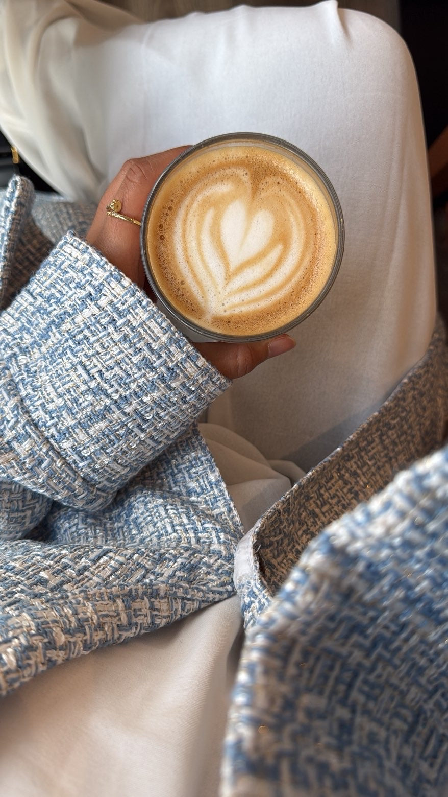 Tweed Abaya Coat - Snow