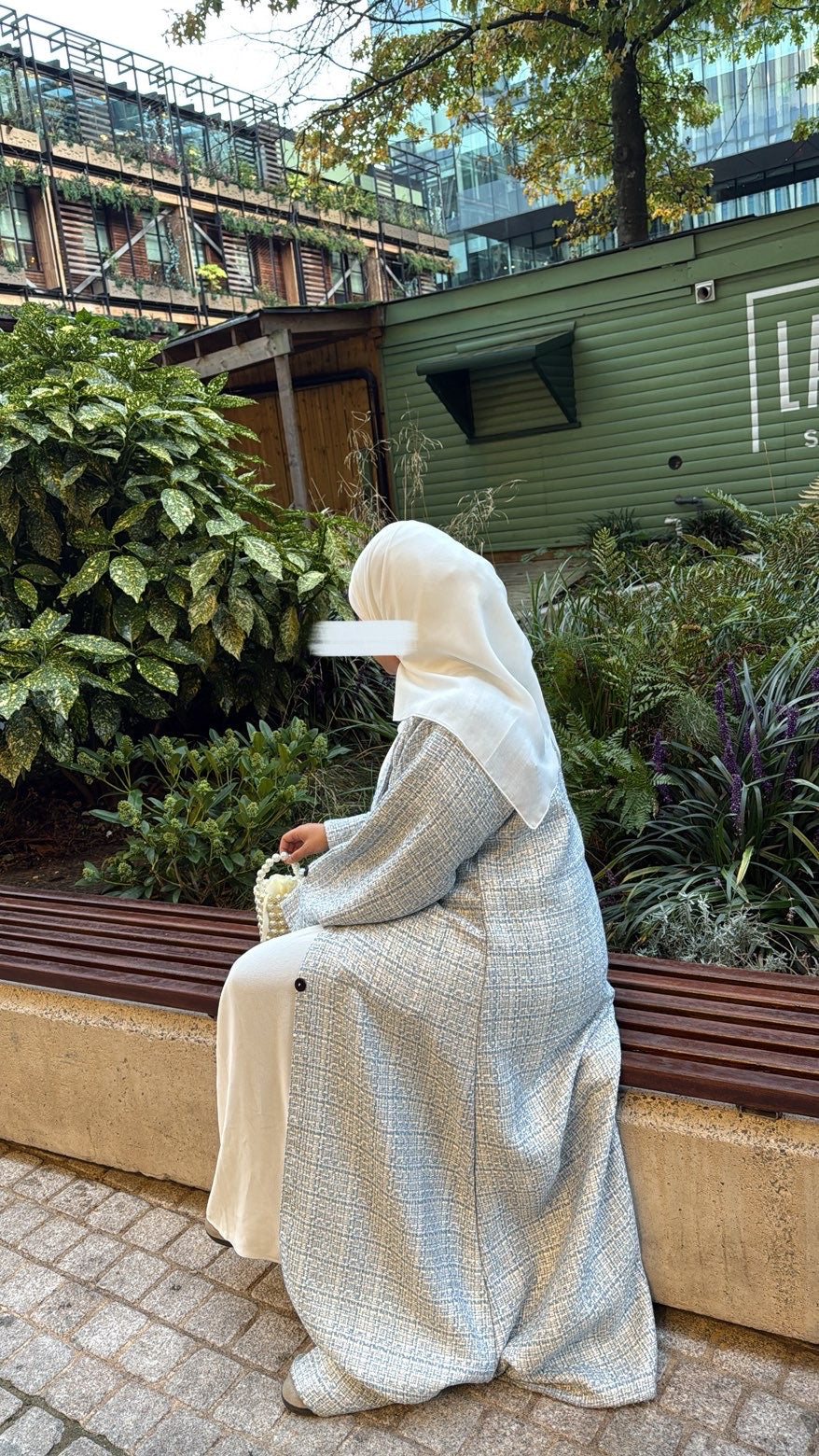 Tweed Abaya Coat - Snow