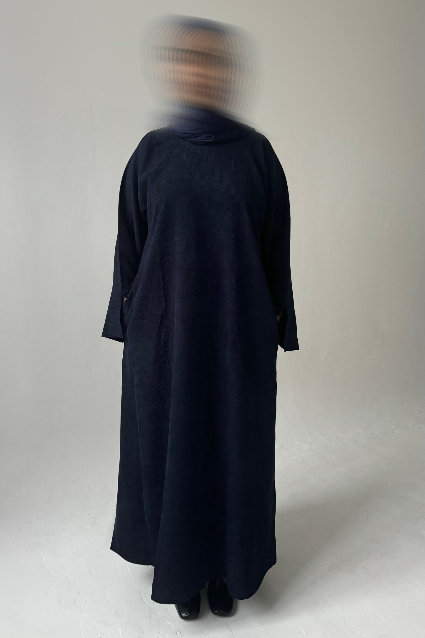 Essential Corduroy Abaya Set- Navy